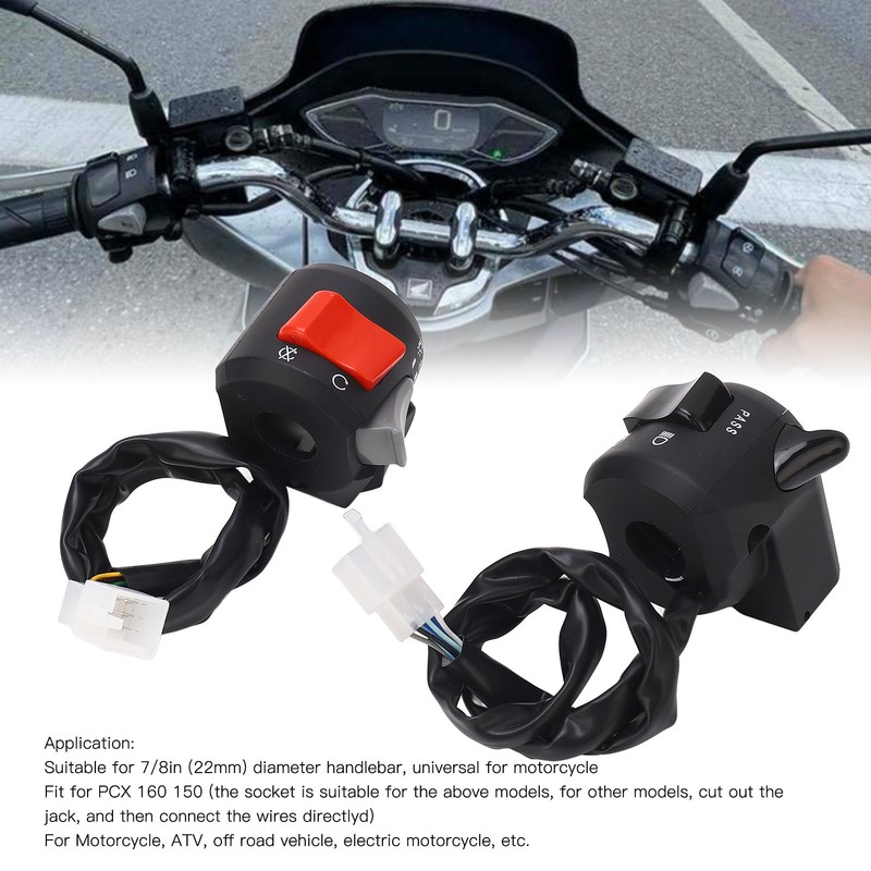 Motorcycle Handlebar Switch 7/8in Turn Signal Horn High Low Beam