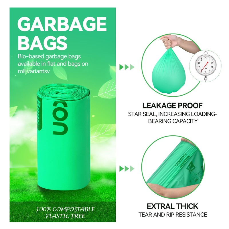 6L*120 Thickened Compostable Food Waste bags, VOXON 6L Biodegradable Kitchen