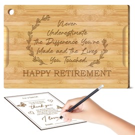 Retirement Gift for Woman - Happy Retirement Bamboo Cutting Board - Retired Gifts for Women, Coworker Leaving Gifts for Women, Going Away Gift for Coworker Boss Ladies Teacher Nurse Friends