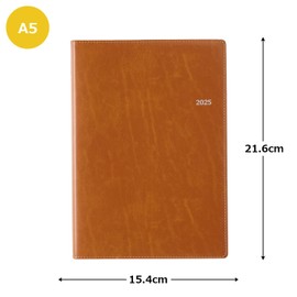 Noritsu NOLTY 9672 Notebook, Starts from April 2025, A5, Weekly Left Ecru 1, Camel