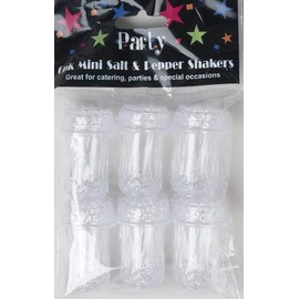 18 Piece Black Duck Brand Mini Salt and Pepper Shakers – Measures 1.75" X 1" – Plastic Crystal Looking (18)