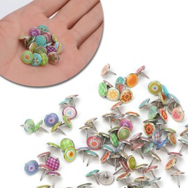 MWOOT Pack of 100 Decorative Push Pins, Fashion Pins Metal Push Pins for World Map, Map, Cork Board, Fabric Marking (Style B)