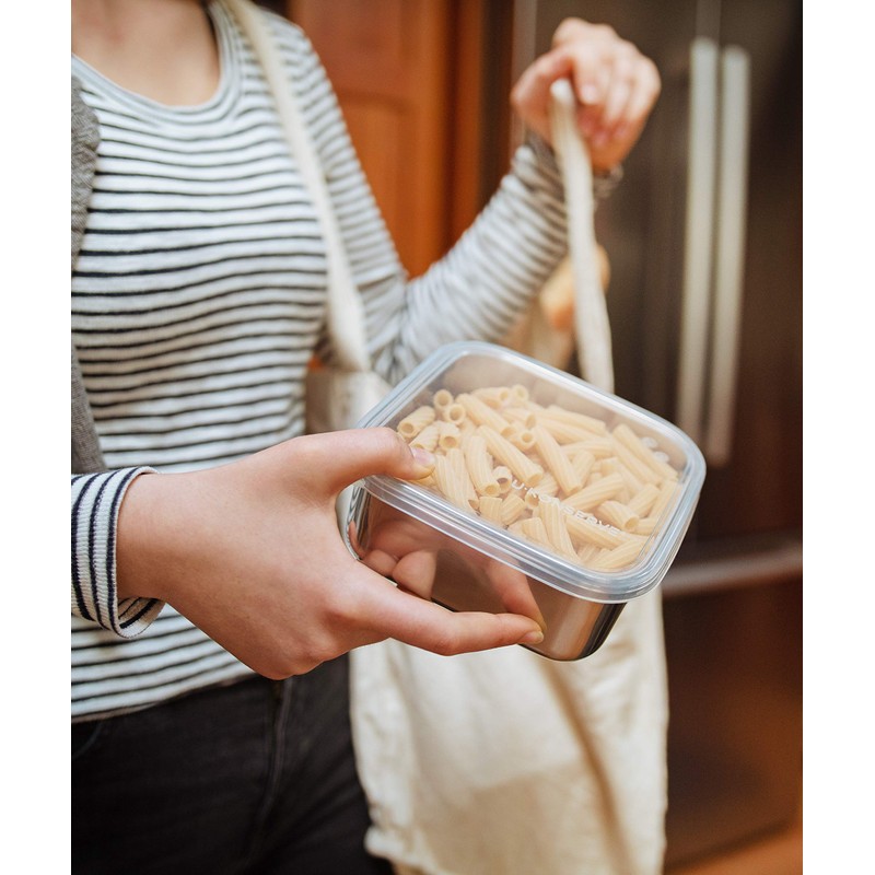 UKONSERVE To-Go Medium Stainless Steel Container 30oz - Clear Silicone