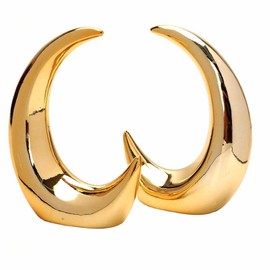 2 Pieces Ramadan Decorations Moon Statue Decor Modern Style Ceramic Moon Figurines Statues for Home Decor Accents Living Room Office Table Bookshelf Desk Bedroom Decorative Objects