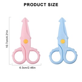 Pack of 2 Children's Scissors Paper Scissors Craft Scissors Preschool Nursery Scissors Beginner Scissors Plastic Blade DIY Crafts for Children