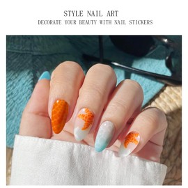 JMEOWIO Nail Foil UV Hardening Starfish Ocean UV Gel Nail Strips Nail Stickers Nail Stickers Nail Art Decoration Nail Design Accessories