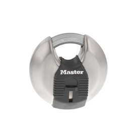 Master Lock Magnum Heavy-Duty Stainless-Steel Discus Padlock with Keys, Keyed Alike Heavy Duty Storage Lock for Indoor or Outdoor Use, M40XKAD