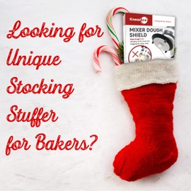 KneadAce Dough Hook Shield For Kitchen Aid - Prevents Your Dough from Climbing Up and Clogging Up Your Mixer – Mess Free Mixer Accessory Compatible With KitchenAid C Shape Dough Hooks (Dark Grey)