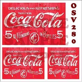 Unbranded WEATHERED WATERSLIDE BUILDING SIGN DECALS COLA SODA GENERAL STORE O SCALE OSV280