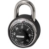 Master Lock Padlock, Standard Dial Combination Lock with Black Bumper,