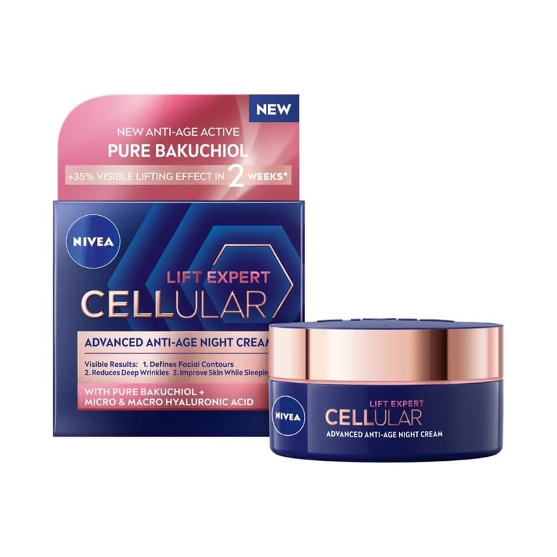 Nivea Cellular Expert Lift Multi-Effect Anti-Age Night Cream, Moisturising Night
