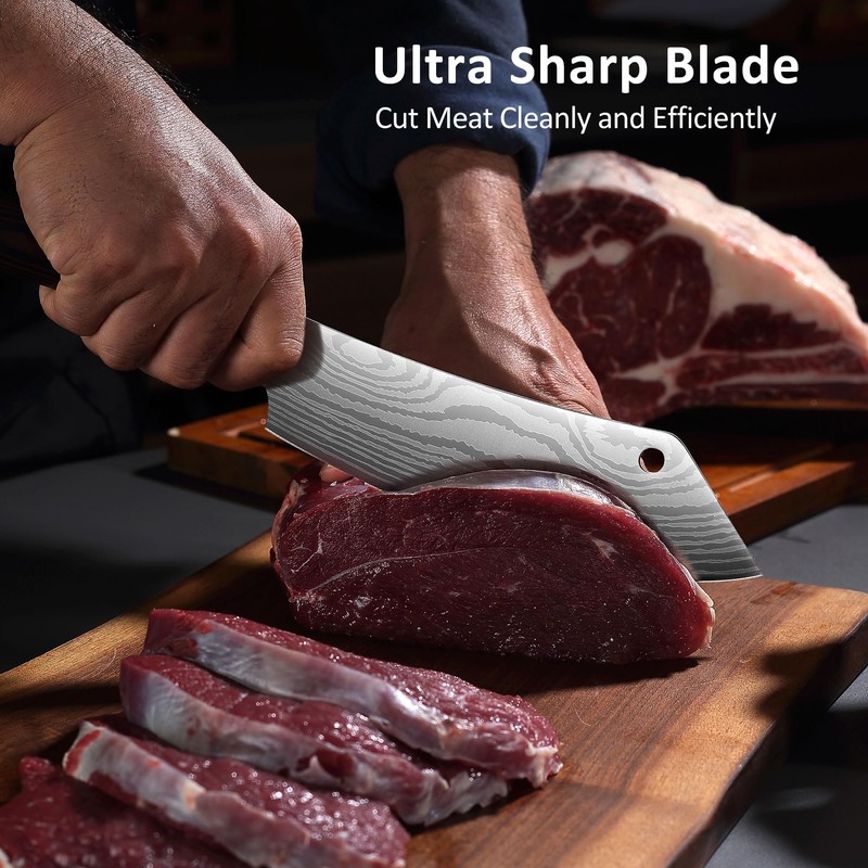 PAUDIN Meat Cleaver 8 Inch Butcher Knife, High Carbon Stainless