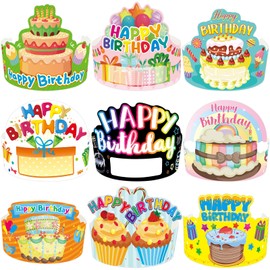 ceiba tree Birthday Crowns for Kids Classroom 36Pcs School Family Colorful Happy Birthday Hats VBS Party Supplies