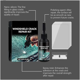 Upgrade Windshield Crack Repair Kit, Glass Repair Liquid for Cracks,Windshield Repair Kit for Chips and Cracks,Car Windshield Crack Gone Glass Repair Kit Nano Glass Repair Kit,Glass Repair Tool(2 Set)