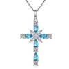 Cross Necklace for Women Diamond CZ Cross Necklace Sterling Silver