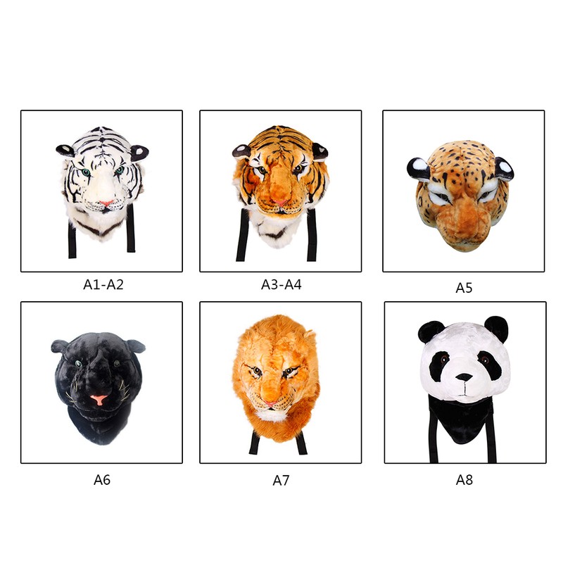 White Tiger Head Bagpack ID Bag Medium Hard Leopard Weaving