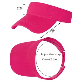 Marrywindix 5 Pieces Sport Wear Athletic Visor Sun Sports Visor Hat Visor Adjustable Cap for Women and Men (One Size), Hot Pink, One Size