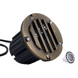 LED Spot Lights Outdoor Landscape Lighting Well Lights 173 - Solid Brass In Ground Light with 7W LED Bulb Security Landscape Lights for Bright Long Lasting Home Garden Patio Pool Area Deck Lighting