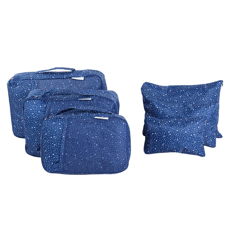 6pcs Waterproof Travel Clothes Storage Bags Luggage Organizer Travel Packing