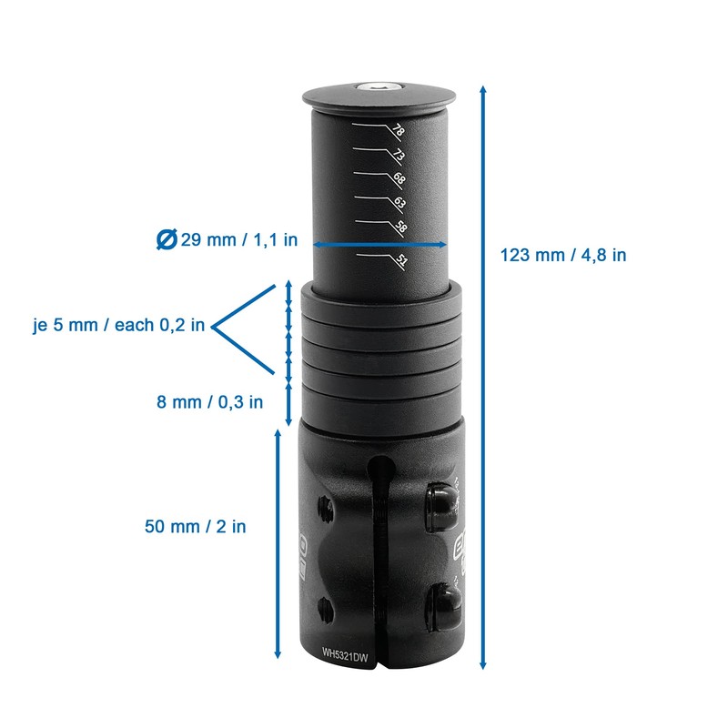 P4B Ahead Adapter for 1 1/8 Ahead Stems in Black/Matt