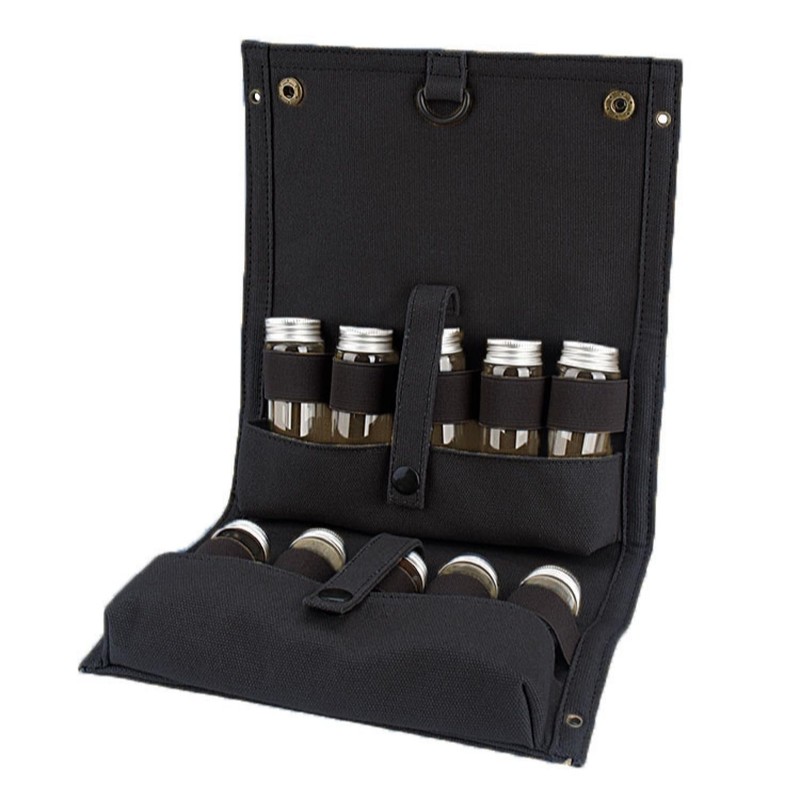 Travel Spice Kit, Portable Spice Bag with 10 Spice Jars,
