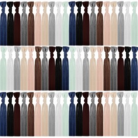 79Style Elastic Fabric Hair Accessories for Women - 125 Knotted Ribbon Ponytail Holders, No Break Cloth Hair Bands, No Damage Yoga Hair Ties Bulk and Scrunchies (125 Pieces - 10 Neutral Colors)