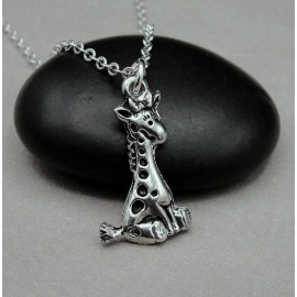 Unbranded Silver Cute Giraffe Necklace - Baby Giraffe Charm - Cute Giraffe Charm Necklace