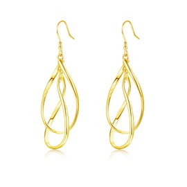 Cangall Earrings Silver Hanging, 925 Sterling Silver Women's Earrings, Hanging, Hypoallergenic Hook Earrings, Silver 925 Long, Infinity Lightweight Earrings, Silver Earrings, Hanging for Women and