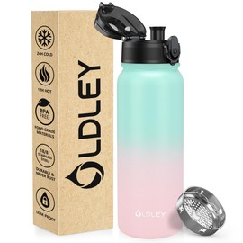 OLDLEY 600 ml/20 oz Stainless Steel Water Bottle, Double-Walled Vacuum Bottle, Keeps Drinks Hot and Cold, Leak-Proof, BPA-Free, Metal Insulated Water Bottle for Sports, Work, Outdoor,