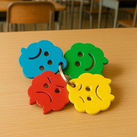 Zones of Regulation Keychain – Color-Coded Mood Discs for Instant Emotional Support | Sensory-Friendly Autism & Anxiety Tool for Kids & Adults | Emotions Keyring for Classroom & Home