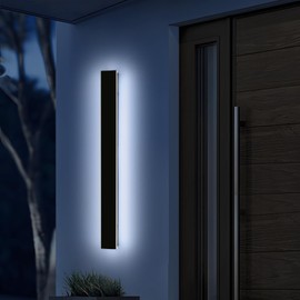 Mikeru 47.2" Outdoor Wall Sconce 6000K Cool White - IP65 Waterproof Black Exterior Light, Hardwired Wall Mounted Fixture for Porch, Patio & Entryway | Non-Dimmable Weatherproof Design