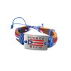 Puerto Rico flag leather bracelet red White & Blue (Black)