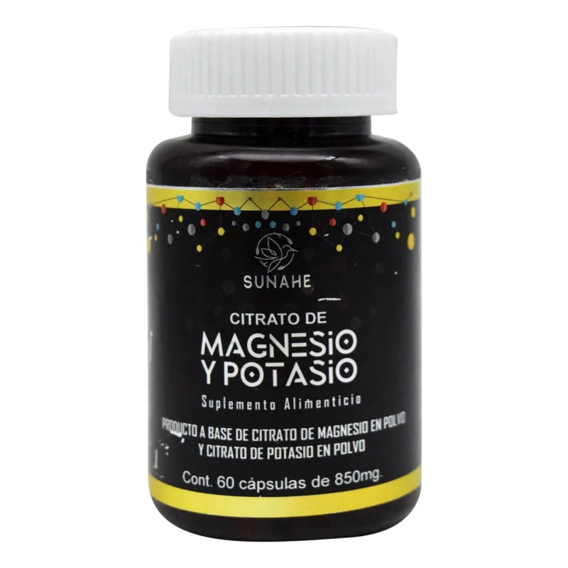 Citrato De Magnesio Y Potasio 60 Capsulas 850 Mg Sunahe