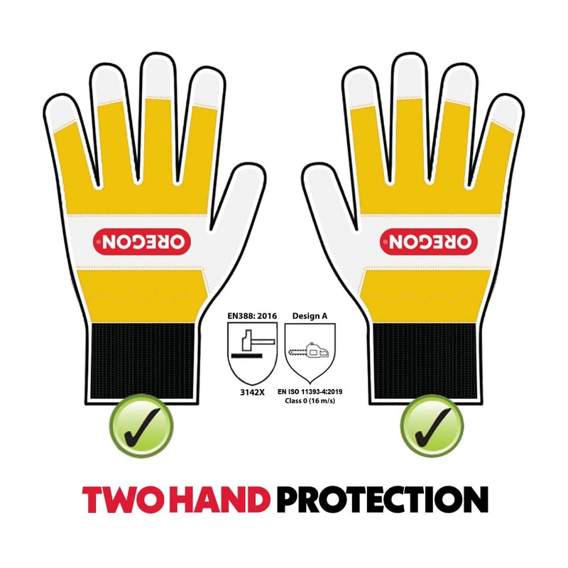 Oregon 295399M Chainsaw Protective Gloves, Leather – Pair (M),white