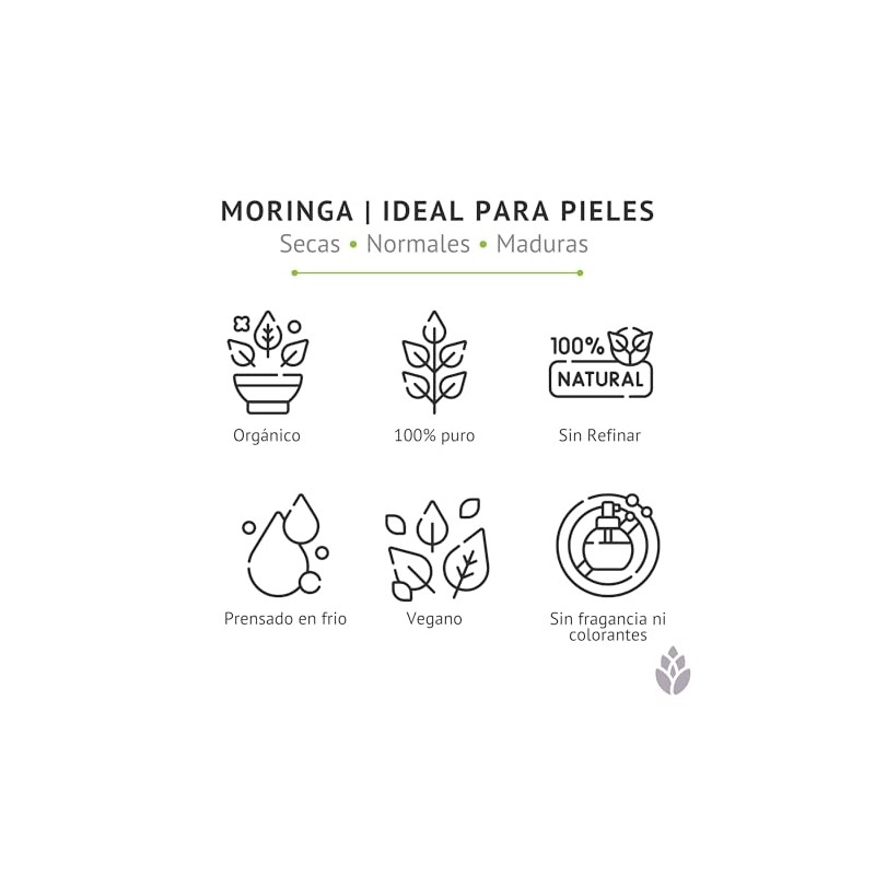 LilaLavanda - Aceite Facial de Moringa Orgánico Prensado en Frío