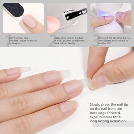 GAOY GAOY 2Pcs 16ml Gel Nail Glue for Acrylic Nails Tips, 2 in 1 Nail Glue and Base Coat, UV Light Cure