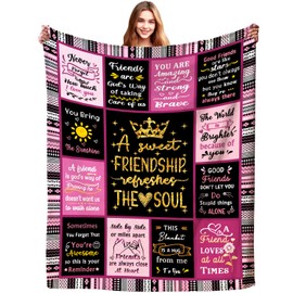 Inmedioor Friend Blanket Friendship Throw Blankets for Women,Inspirational Friendship Gift Unique Christian Art Gifts for Girls Women Besties Best Friend Birthday Gifts 60"X50"