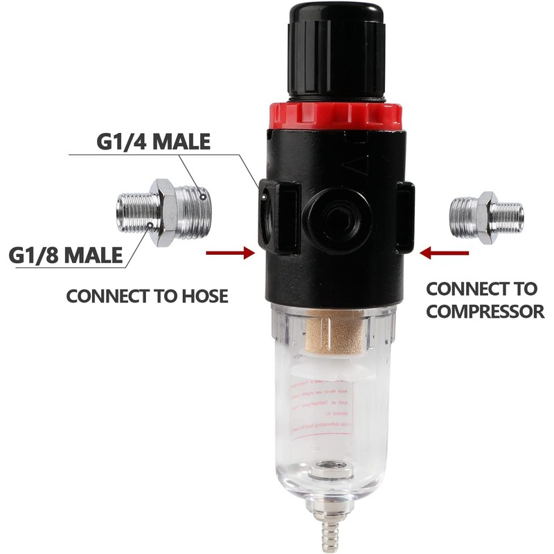 HUBEST Airbrush Compressor Pressure Regulator Water Trap Filter Water Moisture