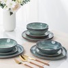 AmorArc Ceramic Dinnerware Sets,Handmade Reactive Glaze Plates and Bowls Sets,Highly