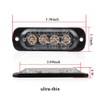 4pcs Ultra Thin 4LED Emergency Warning Lights Amber Hazard Flashing