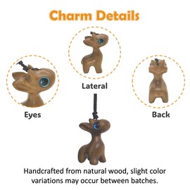 TAICHODEER Cute Deer Car Rearview Mirror Hanging Ornament, Wooden Cool Vehicle Interior Accessories, Graceful Designed Hanging Decoration, Backpack Charm, Exquisite Pendant, Great Gift