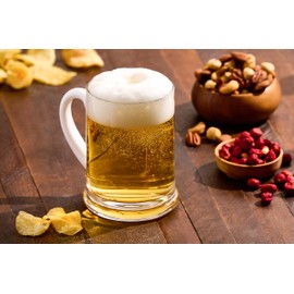 Barski - Calidad europea - Vidrio hecho a mano - Taza grande transparente - Con ópalo (blanco) mango y base - 24 oz - Fabricado en Europa