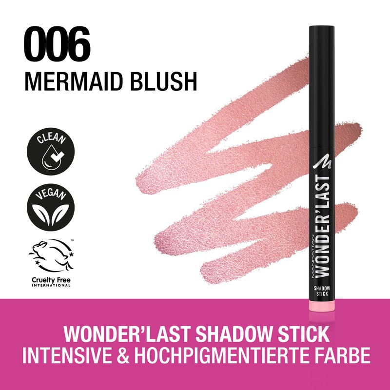 Manhattan Wonder'Last Shadow Stick 006 Mermaid Blush, intensiver und hochpigmentierter