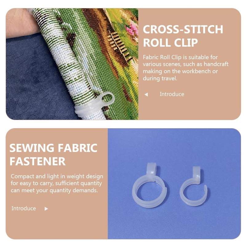 NUOBESTY 5pcs Cross Stitch Roll Plastic Buckle Clamps Stitching Fabric