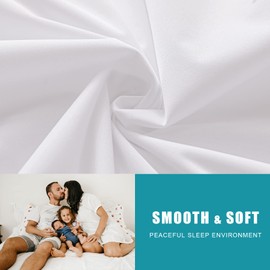 Full Waterproof Zippered Mattress Encasement, Breathable, Noiseless, Machine-Washable Zipped Mattress Cover, Fitting 7" - 13" Deep Mattress