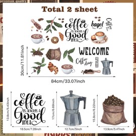 HPNIUB Welcome Coffee is Always a Good Idea Wall Stickers,Kitchen Coffee Time Wall Art,Cafe Wall Stickers Decals Removable Vinyl Stickers for Cafe Home Office Decor Kitchen Wall Sticker