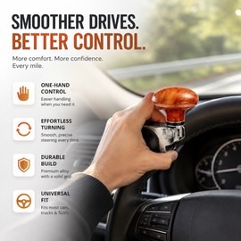 Steering Wheel Spinner Knob for Easier Turning – Foldable Bearing Handle for Cars, Trucks, Tractors and Utility Vehicles