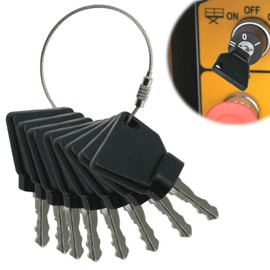 8 Pcs Ignition Key Set, Heavy Equipment JCB Key Forklift Key Large Key Ring Compatible with Excavators Loaders Telehandlers Forklifts JCB Bomag Skytrak New Holland 14603 14607 Plant Excavator