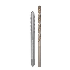 sourcing map Tap & Bit Sets, M4 x 0.75 H2 Straight Flute Machine Thread Milling Tap, 3.2mm M35 Cobalt High Speed Steel (HSS-CO) Twist Drill Bit