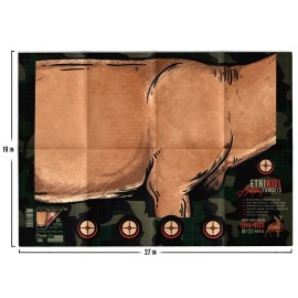 EthiKill  Life Size Deer Vitals 2-Sided Paper Range Target - Realistic Anatomy 5-Pack